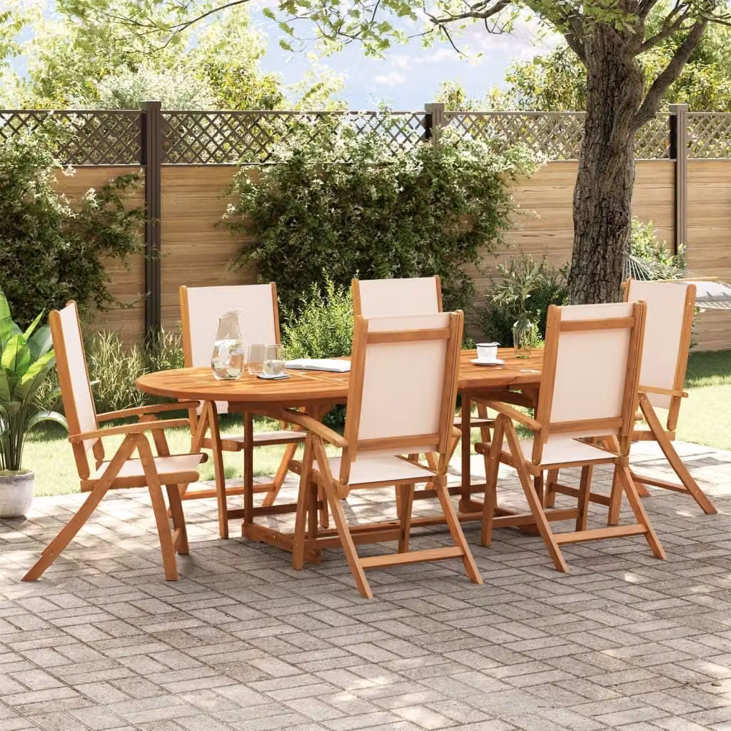 Maison Exclusive - Set da pranzo da giardino a 7 pezzi in legno massello di acacia e Textilene