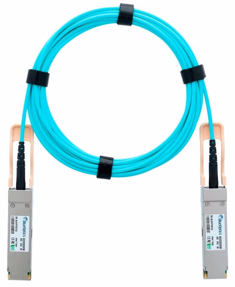 Cavo ottico attivo (AOC) QSFP-AOC-3M QSFP BlueOptics compatibile, 40GBASE-SR4, Ethernet, Infiniband FDR10, 3 metri (QSFP-AOC-3M-CO-BO)
