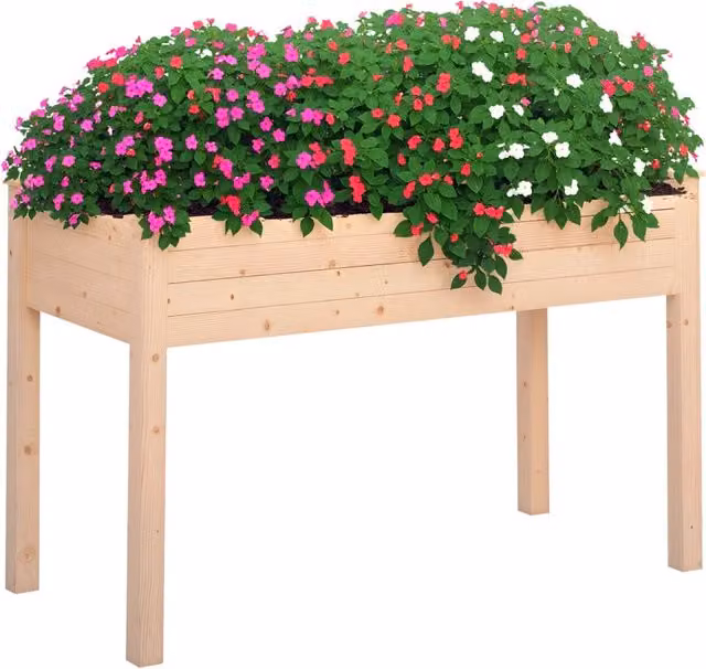 Letto da giardino elevato in legno MINIMAL marrone multicolore L: 122.5 cm, P: 56.5 cm, H: 76 cm