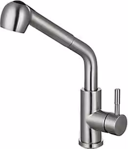 Rubinetto da cucina, Tipo di spruzzo estraibile, Acciaio inox resistente, 04001nb