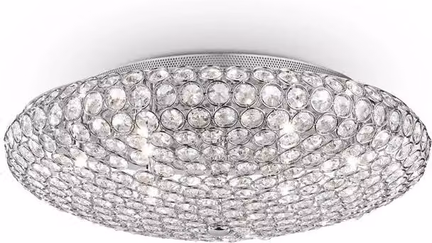 Plafoniera Contemporanea King Metallo-Cristallo Cromo 9 Luci G9 3W 3000K