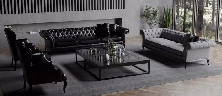 Wohnzimmerset 2x Sofa mit Sessel in modernem Design Stilvoller Komfort