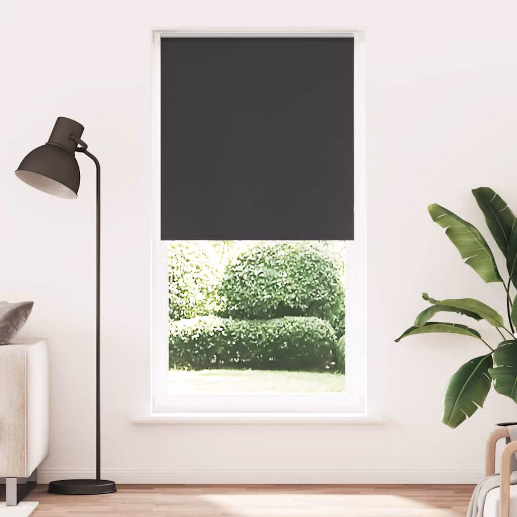 Tenda a Rullo Oscurante vidaXL in Poliestere, Colore Nero o Antracite, L: 100 cm, H: 230 cm