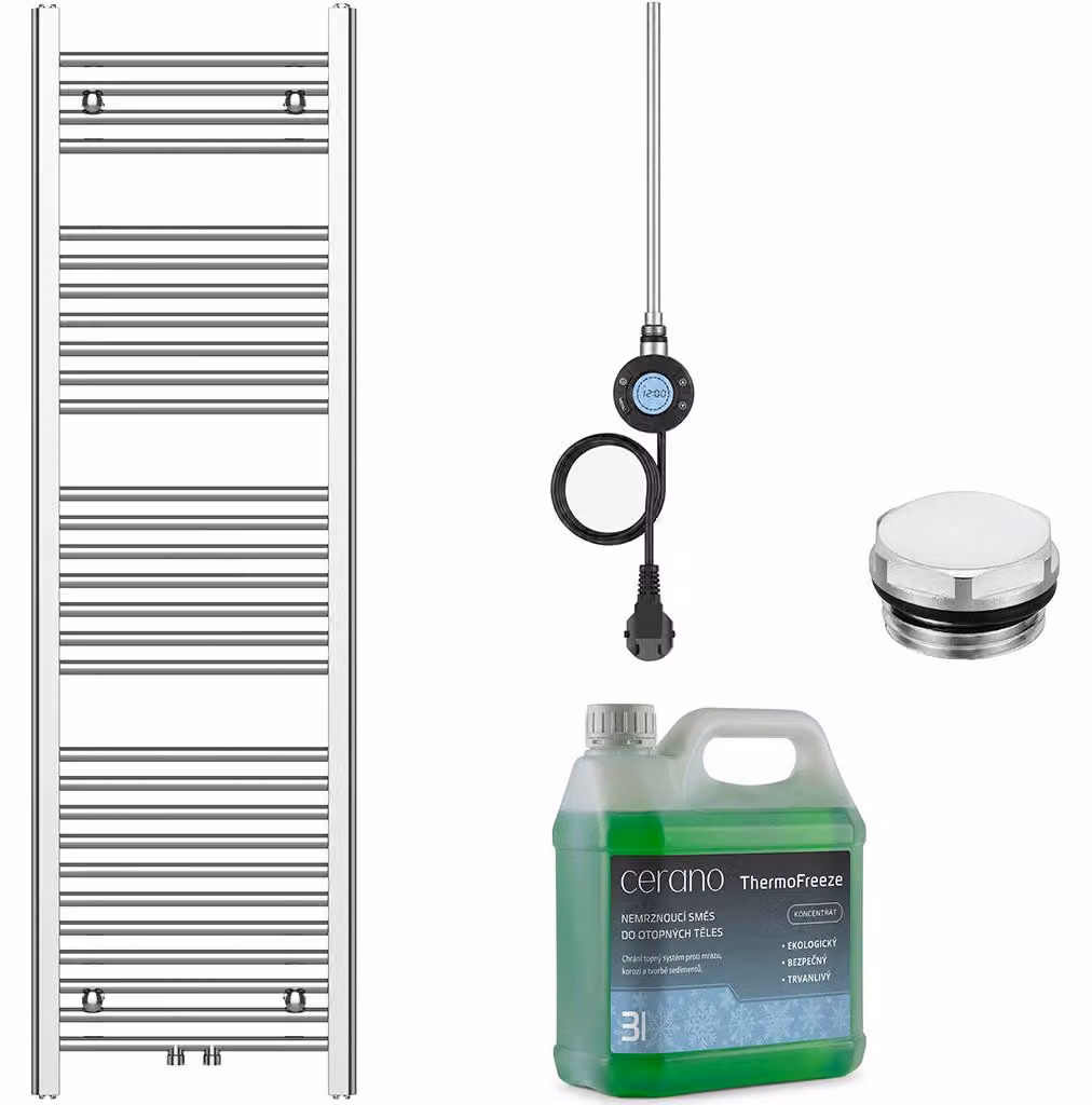 Kit radiatore elettrico da bagno Benito - Wi-Fi - 600W - cromato - 1500x450 mm