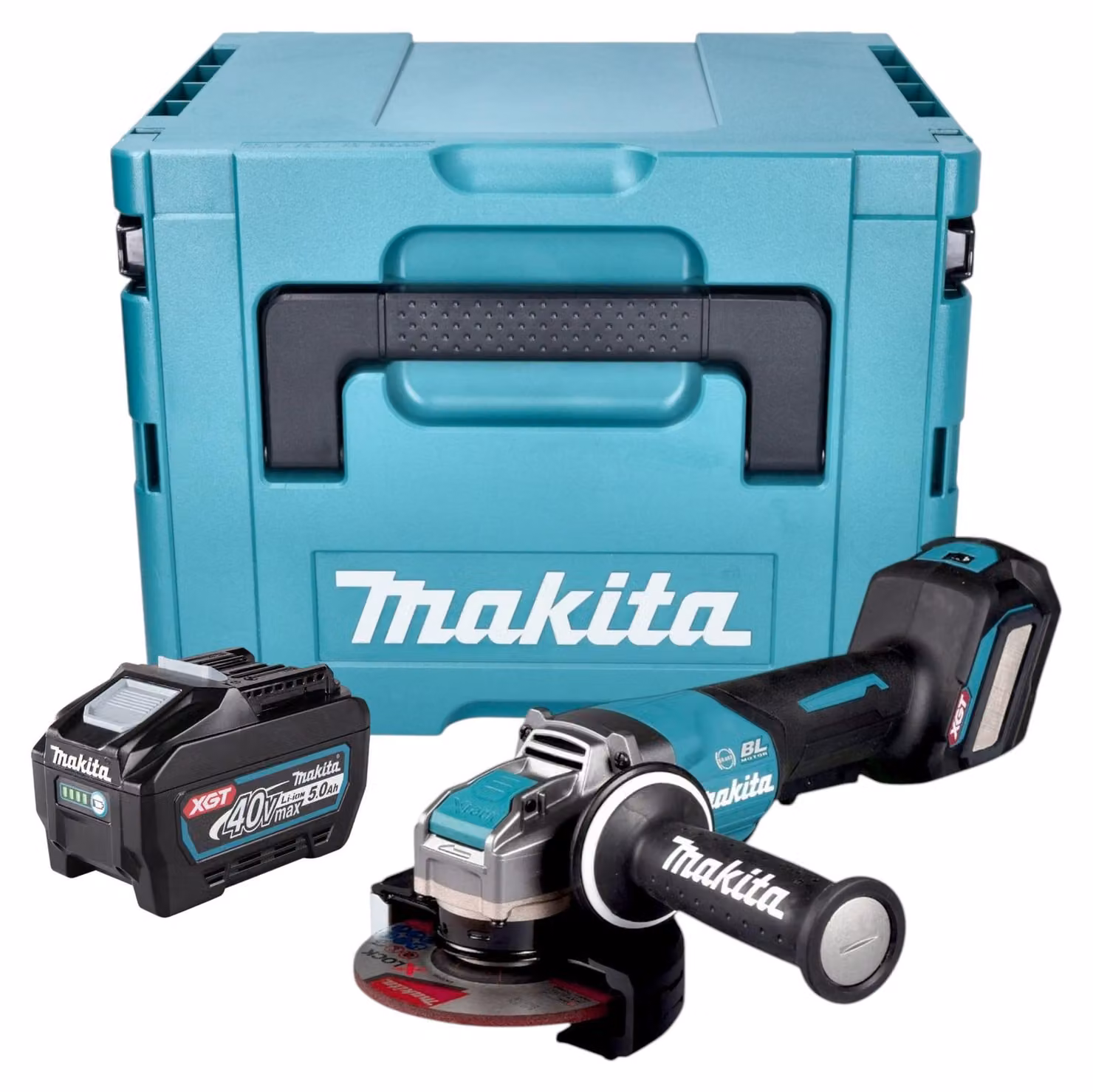 Makita GA 044 GT101 Smerigliatrice angolare a batteria 40 V max. 125 mm X-LOCK Brushless + 1x batteria ricaricabile 5,0 Ah + Makpac - senza caricabatterie