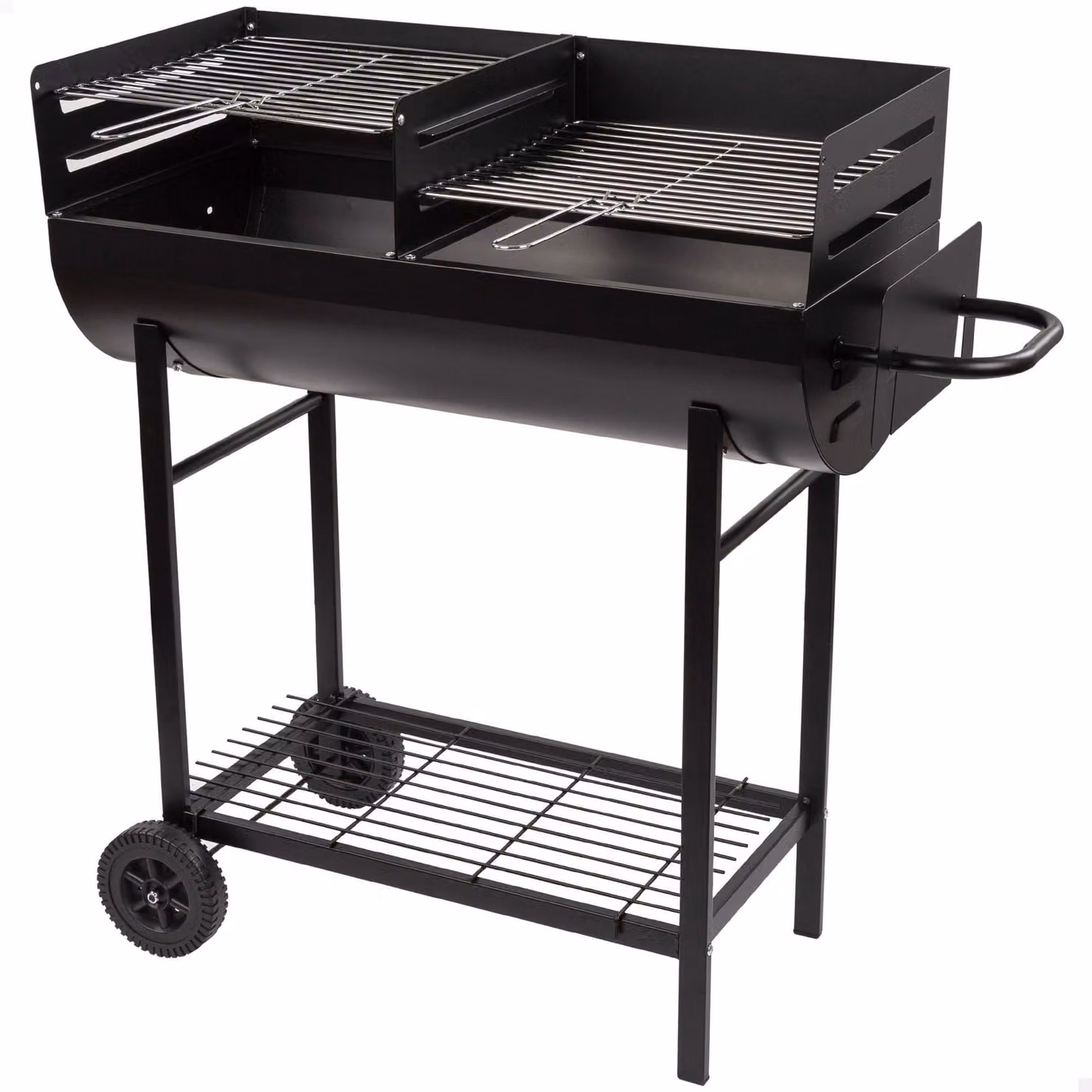 Barbecue a carbone con doppia griglia - Altezza regolabile - 97 x 42 x 96 cm