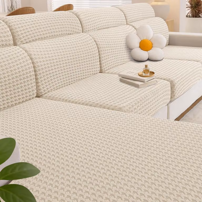 Copertura elastica beige per cuscini del divano, adatta a divani a 1 posto * 2 posti + chaise longue