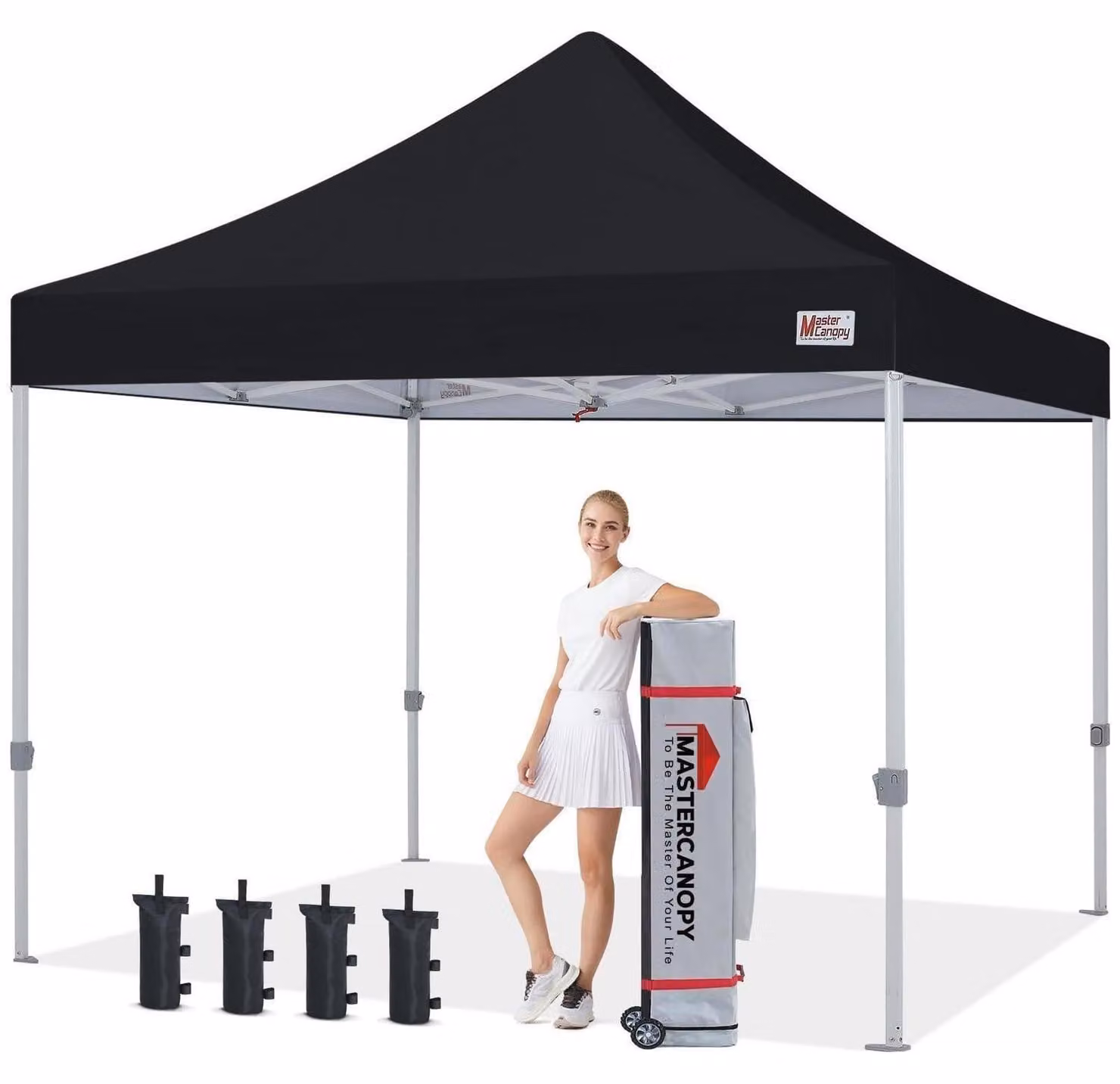 Tenda pop-up commerciale, 3 x 3 metri, robusta, colore nero