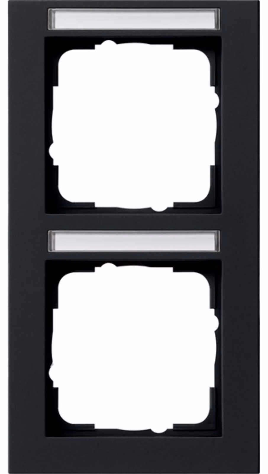 Cornice di copertura Gira a 2 moduli, nera 110209
