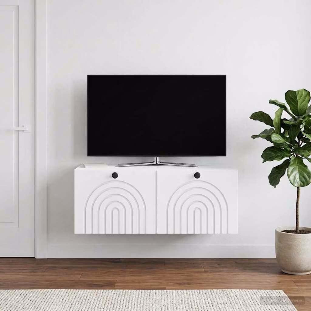 vidaXL Mobile Porta TV da Muro Bianco Moderno L: 78,5 cm, P: 41 cm, H: 30 cm