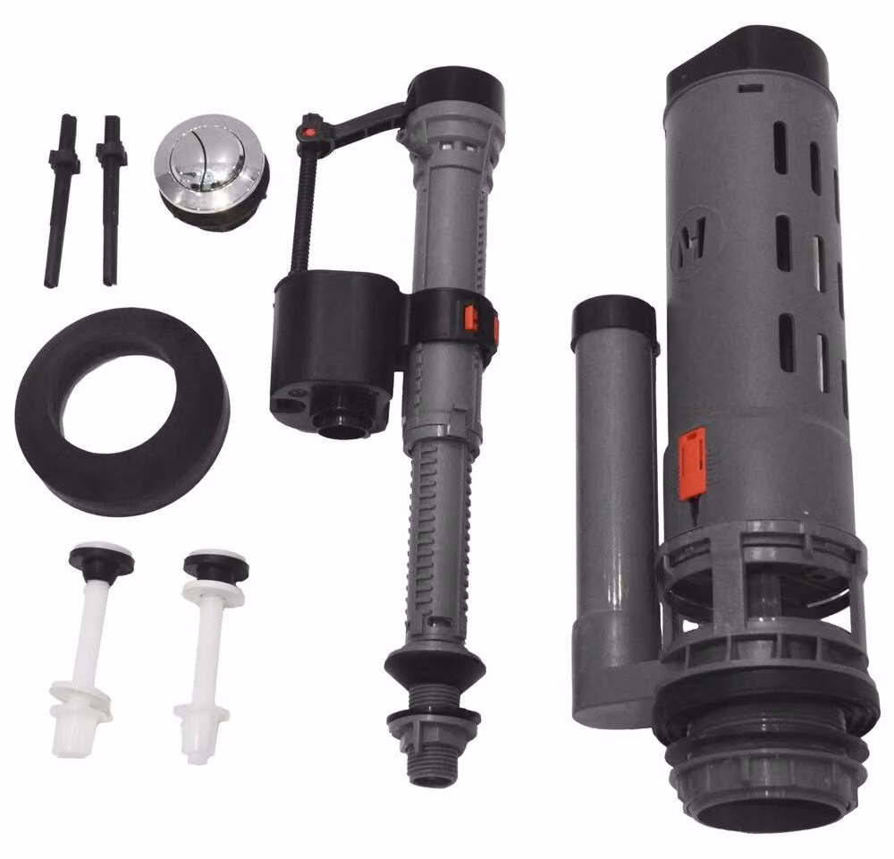 Set di scarico con doppio scarico 49 mm, riempimento dal fondo 1/2", cromato