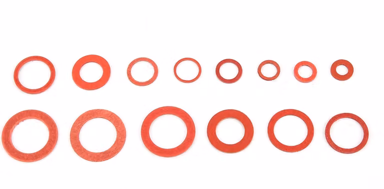 150 pezzi, 14 misure, acciaio rosso, set di rondelle in fibra di carta, rondelle isolanti, set assortito con scatola