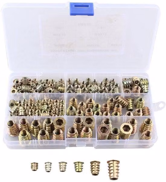 Set di viti M4/M5/M6/M8 - 165 pezzi - Lega di zinco - Esagonale - Resistente e anticorrosivo - con custodia per il trasporto