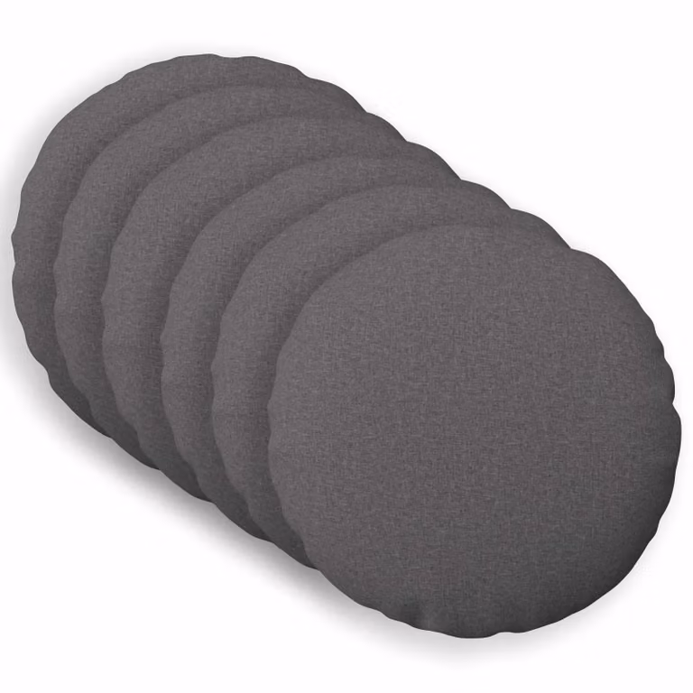 Set di 6 federe rotonde vidaXL HEERLEN in tessuto grigio chiaro, Ø 50 cm
