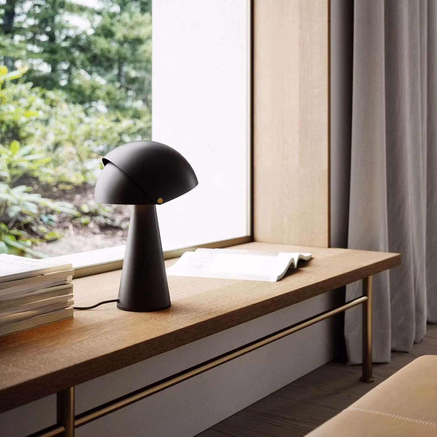 DFTP by Nordlux Lampada da tavolo di design Align, Nero, Soggiorno / Sala da pranzo, Metallo, Scandinavo, Lampada da tavolo