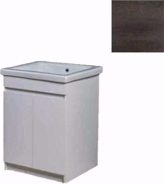 Mobile Lavatoio in Ceramica 2 Ante e Strofinatoio Integrato 60x50x86A cm Olmo Scuro