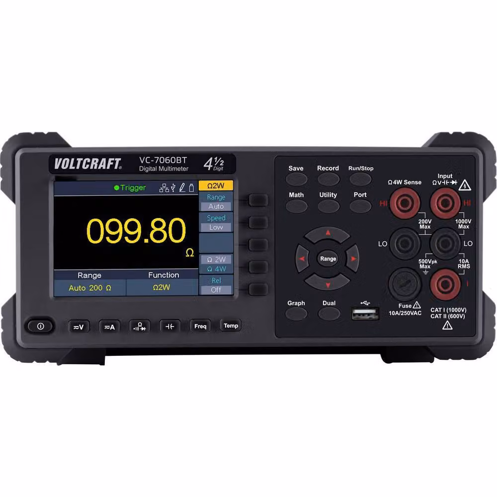 VOLTCRAFT VC-7060BT Multimetro da tavolo registratore di dati digitali CAT I 1000 V, CAT II 600 V Display (conteggi): 60000 (VC-11015335)