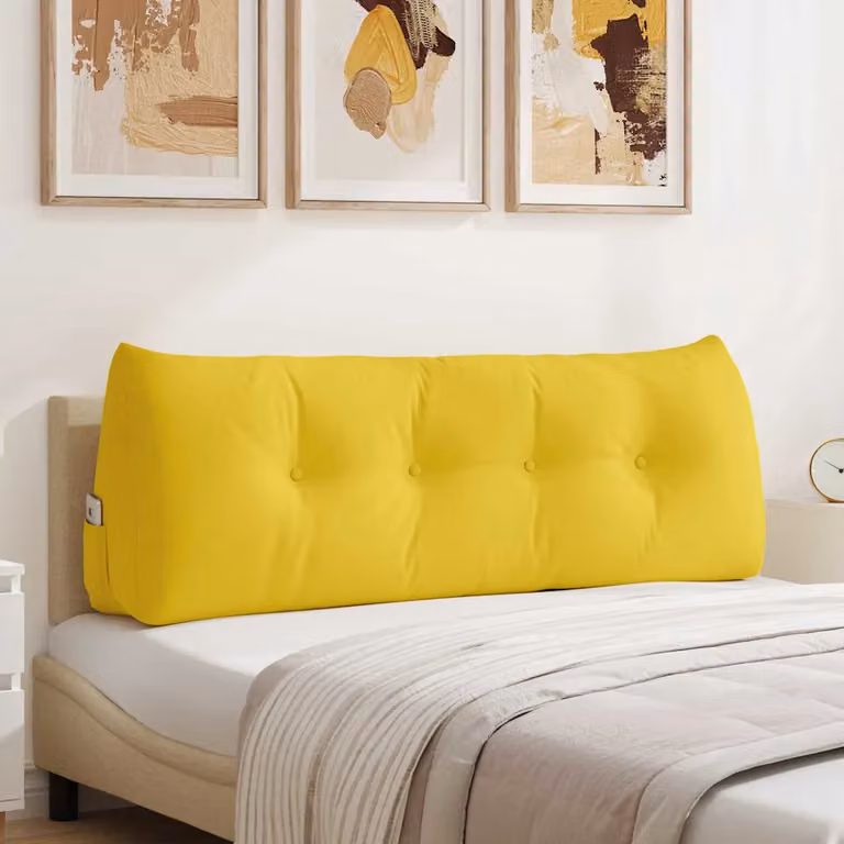 Cuscino per schiena ergonomico vidaXL Giallo Chiaro con rivestimento lavabile L 140 x P 24 x H 50 cm