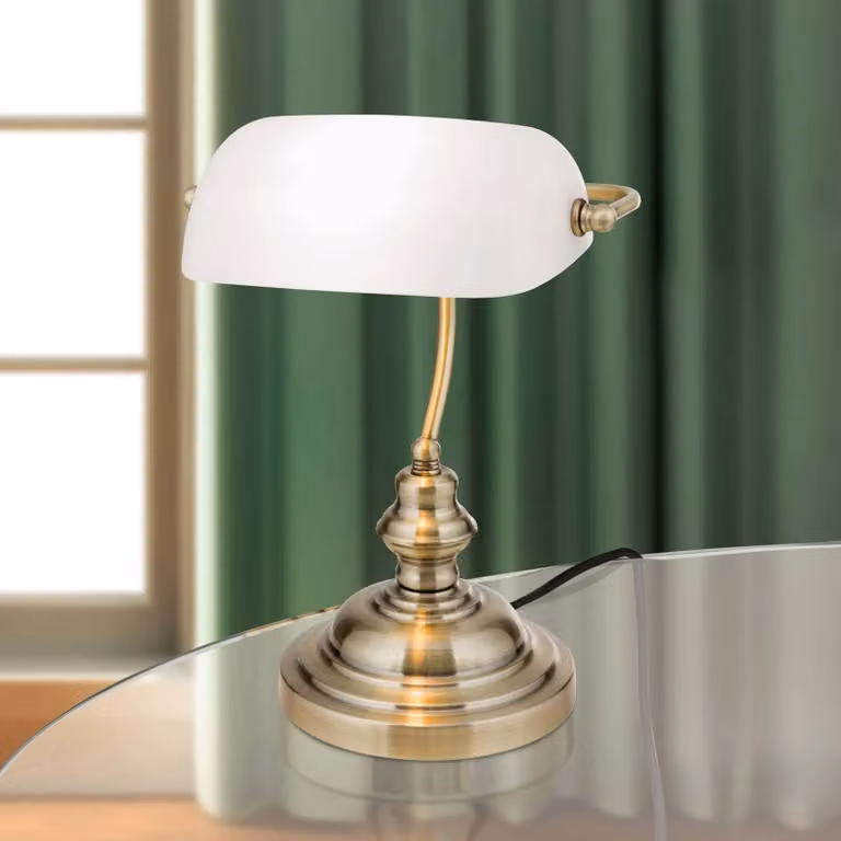 ORION Lampada da scrivania Onella, Bronzo / Ottone antico, Soggiorno / Sala da pranzo, Metallo, Lampada da tavolo