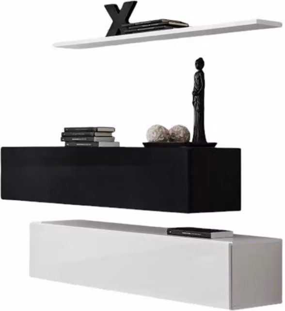 Set di mobili da salotto SWITCH SBII – Design moderno – Bianco e nero lucido