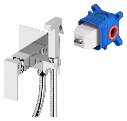 SAT miscelatore bidet da incasso squadrato con corpo incluso SATBSPBHT