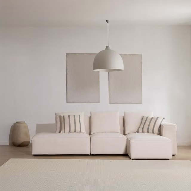 Divano modulare Banak Trevi a 4 posti con lato sinistro aperto, colore beige, L: 272 cm
