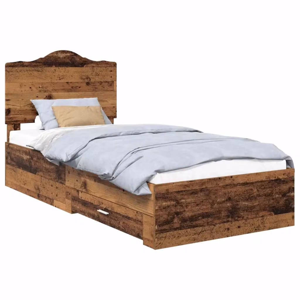 Struttura letto con cassetto vidaXL in legno color marrone L/P/H: 203 x 100 x 103 cm – 2