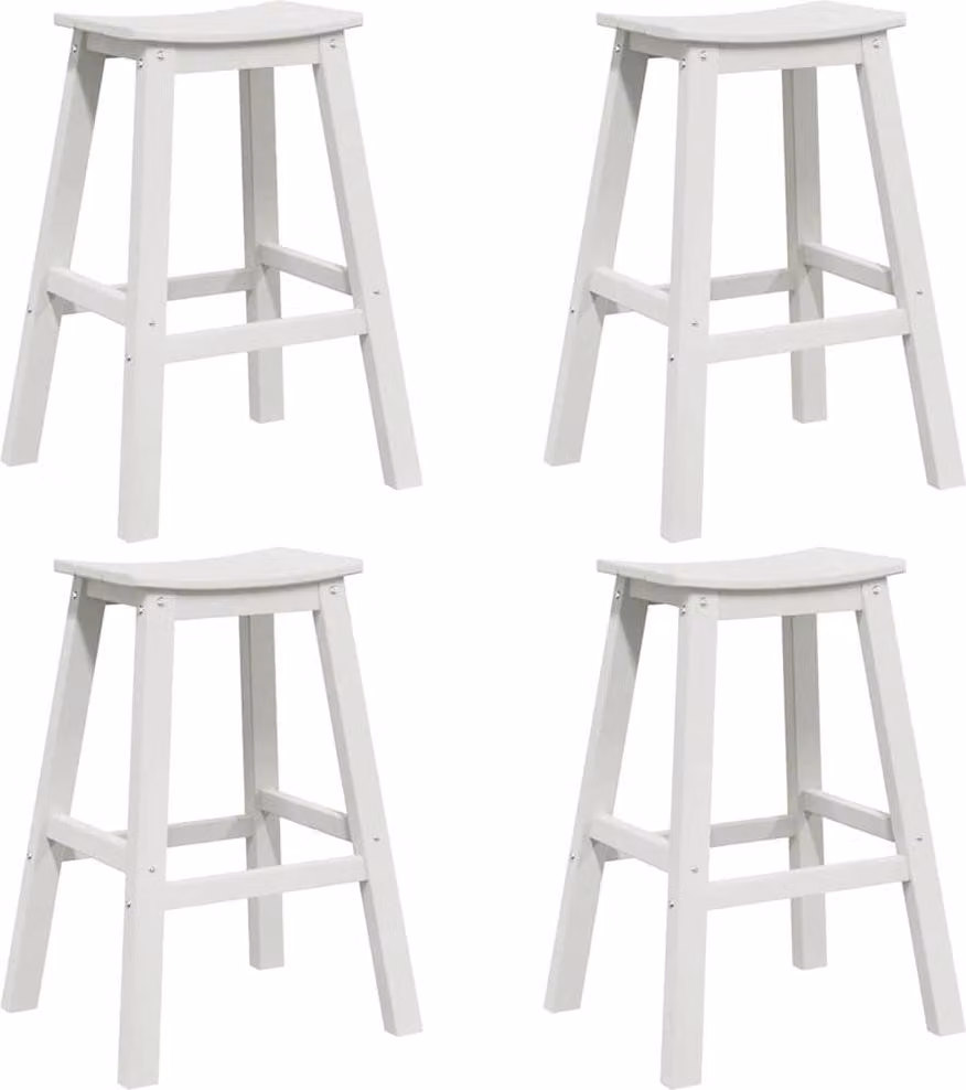 Set Bar da Giardino 4 pcs Bianco HDPE