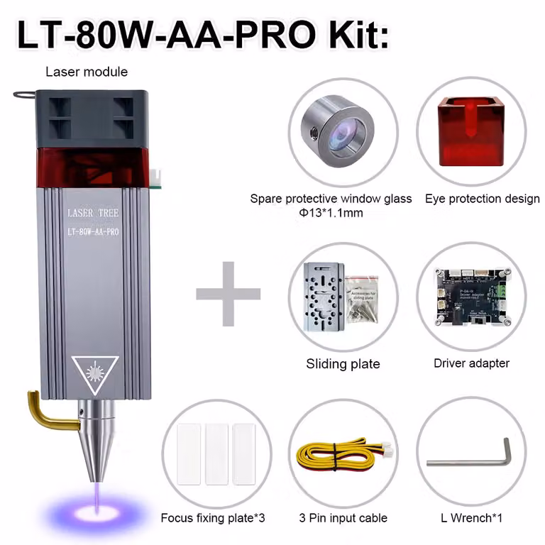 Modulo laser a luce blu da 10W, ugello di supporto ad aria, protezione per gli occhi, 3-3/li/ul/div