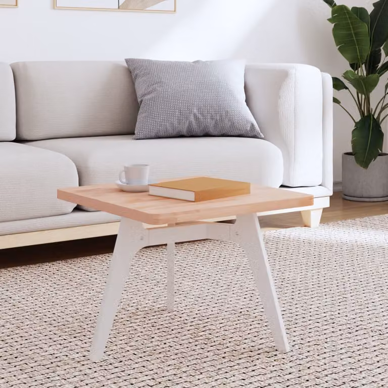 vidaXL Piano per Tavolo Quadrato in Legno di Faggio Marrone L: 50 cm, P: 50 cm, H: 2,5 cm