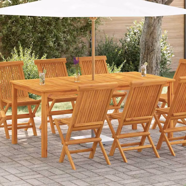 vidaXL Tavolo da Pranzo da Giardino in Legno di Acacia Marrone L: 180 cm, P: 90 cm, H: 75 cm