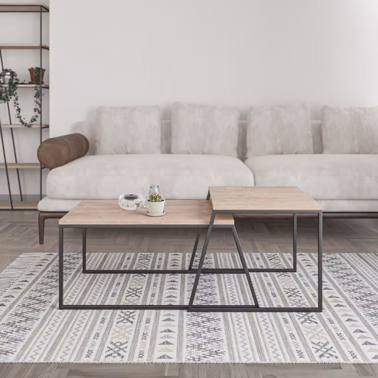 Tavolino Decortie Pal (set di 2), tavolino moderno, rovere 88 x 50 x 38 cm