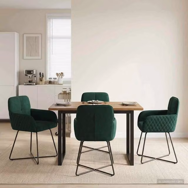 Sedie da pranzo 4 pz Velluto Verde Scuro 59 x 56,5 x 86 cm 3428211