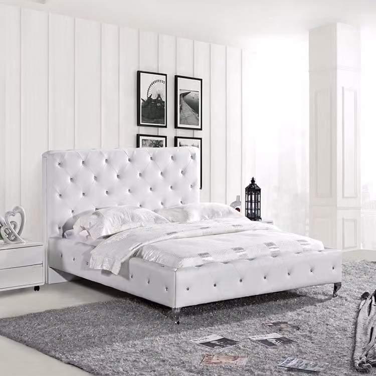 Chesterfield Designer Bett Schlafzimmer Leder Polster 140/160/180/200 cm