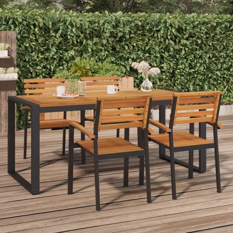 Maison Exclusive - Tavolo da giardino con struttura a U 180x90x75 cm in legno massello di acacia