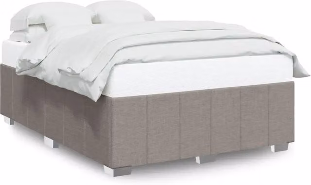 Letto matrimoniale | Letto per adulti | Giroletto senza Materasso Tortora 140x190 cm in Tessuto