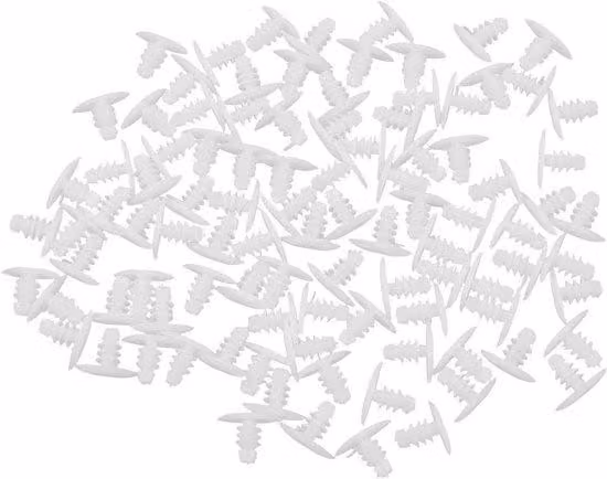 Clip di fissaggio per paraurti in plastica, 100 pezzi, 5 mm, bianco
