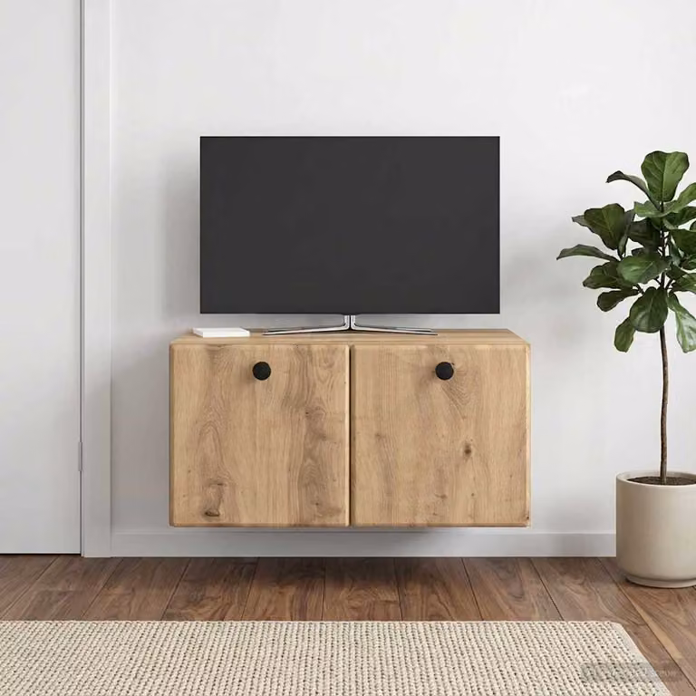 Mobile Porta TV da Muro vidaXL in Rovere Artigianale Marrone, L: 59,5 cm, P: 41 cm, H: 30 cm