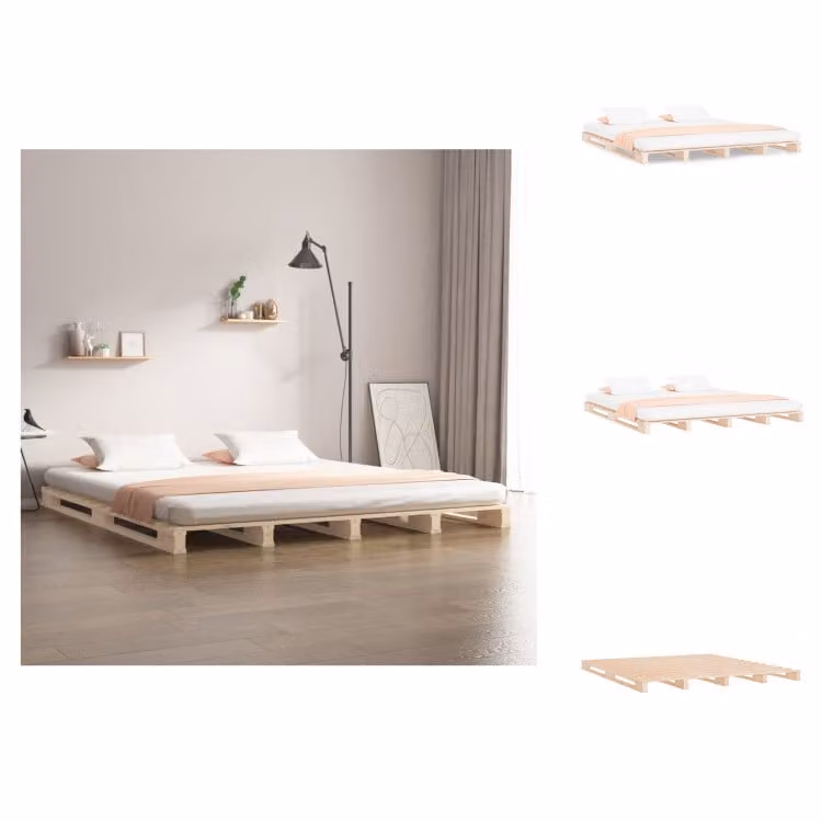 vidaXL Letto a pallet 200x200 cm in pino massiccio - Letti e strutture letto