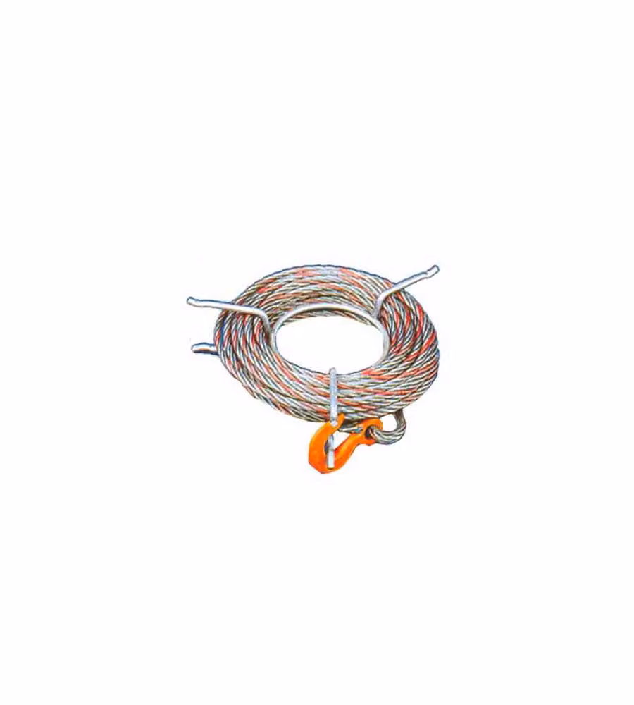 Cavo Tirfor Tractel B30 T508 mm con gancio di sicurezza manicottato e piastrina di identificazione, colore nero e argento, lunghezza 8,30 m