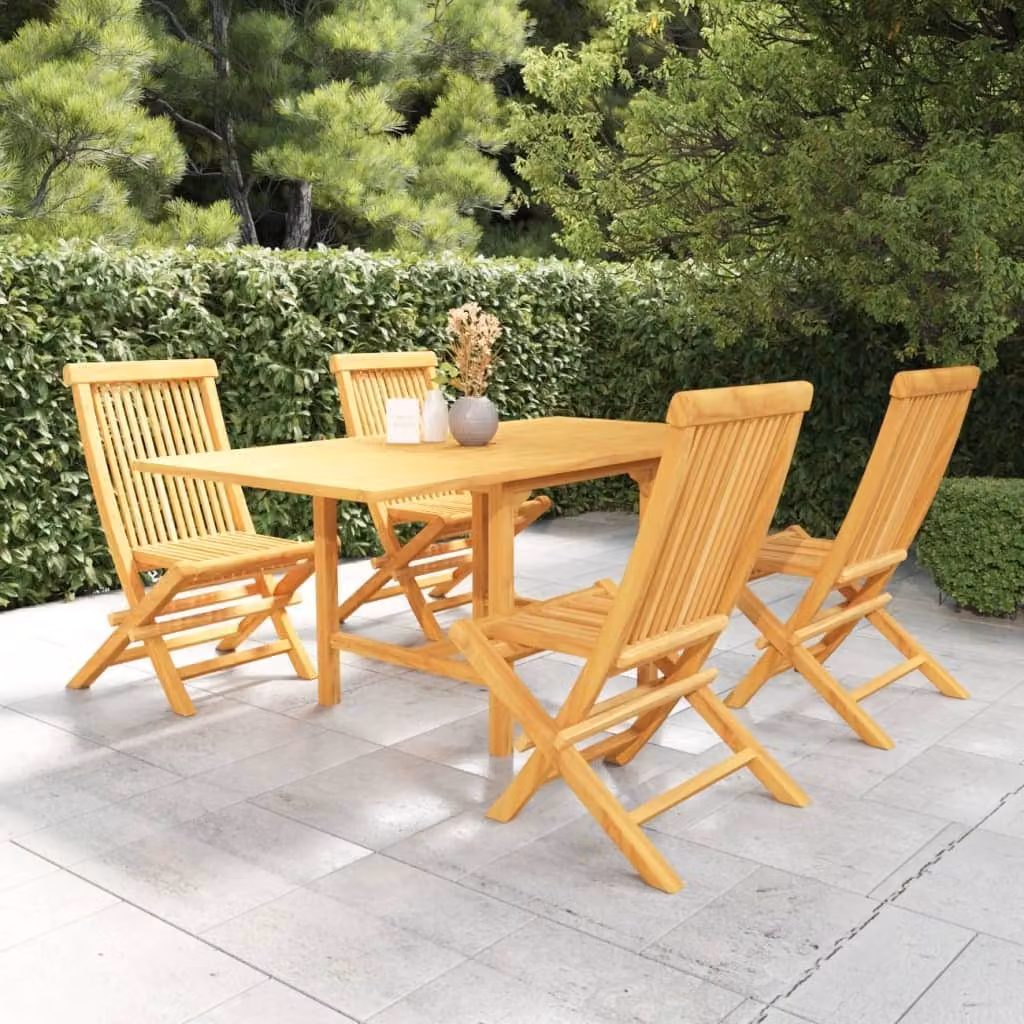 Maison Exclusive - Set da Pranzo da Giardino 5 pz in Legno Massello di Teak