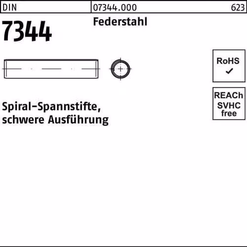 Spine elastiche a spirale DIN 7344 in acciaio per molle 1,5 x 14 073440000015014 (1000 pezzi)