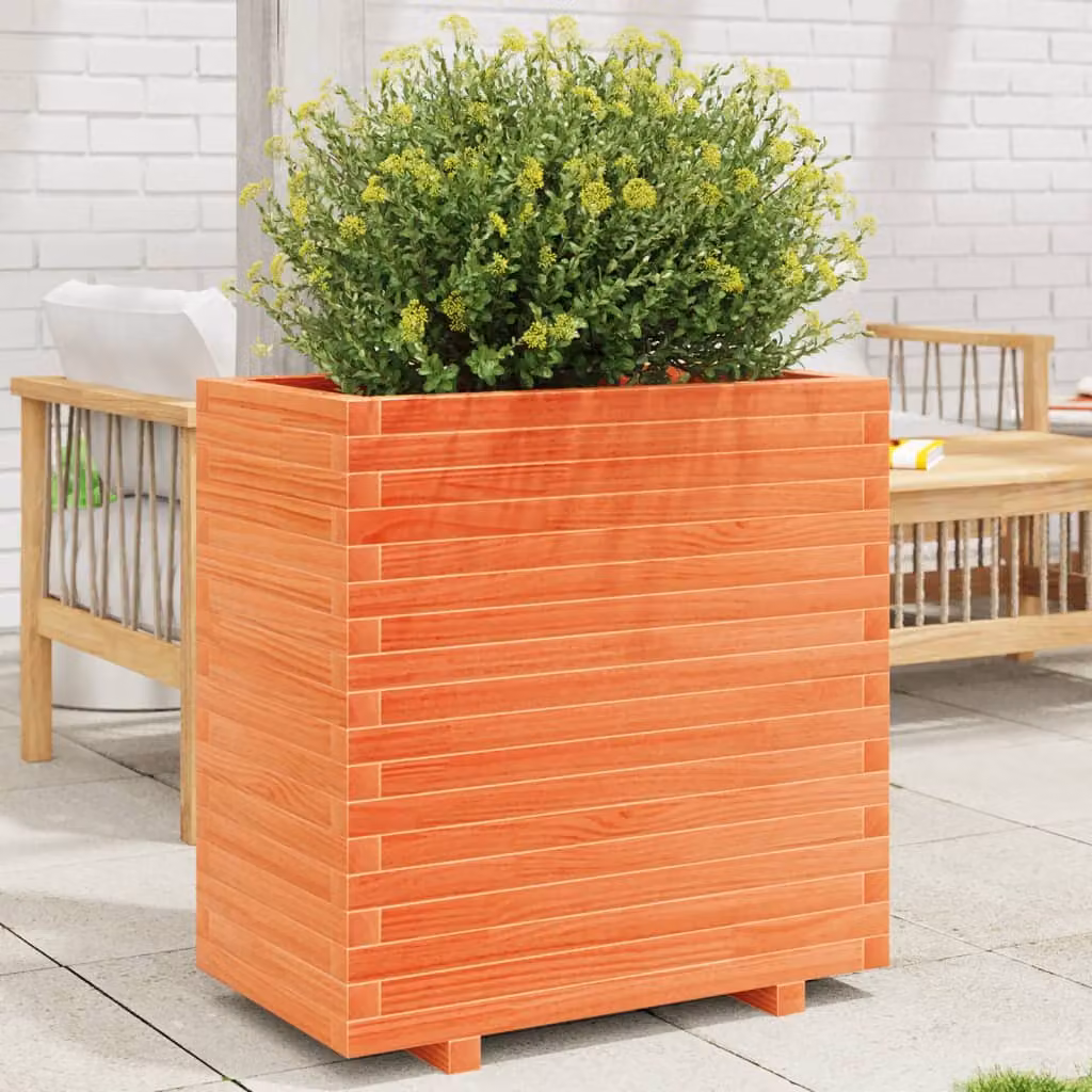 Fioriera da giardino in legno massello vidaXL Marrone L: 70 cm, P: 40 cm, H: 72,5 cm