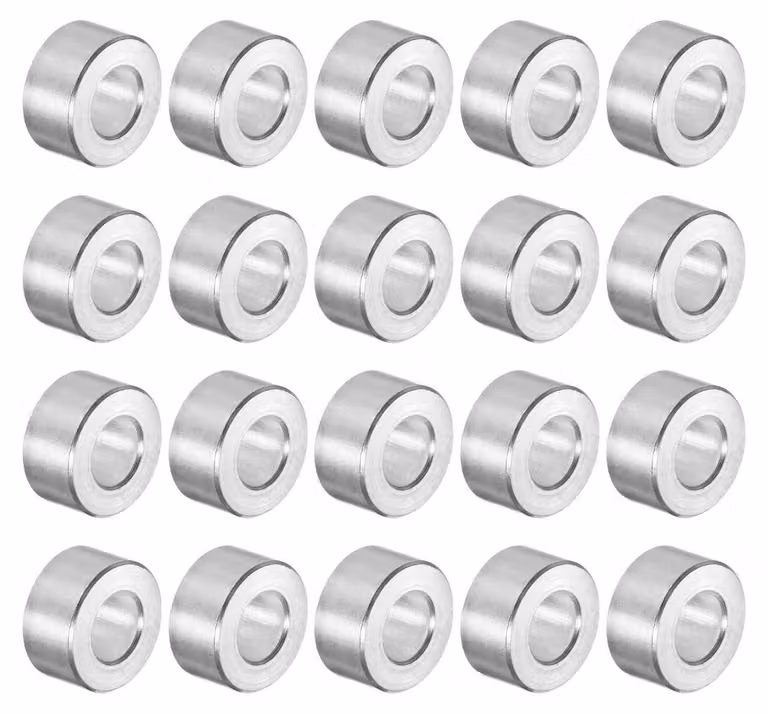Bussoloni distanziatori in alluminio, confezione da 20 pezzi, dimensioni 5,2 x 10 x 5 mm, per viti M5