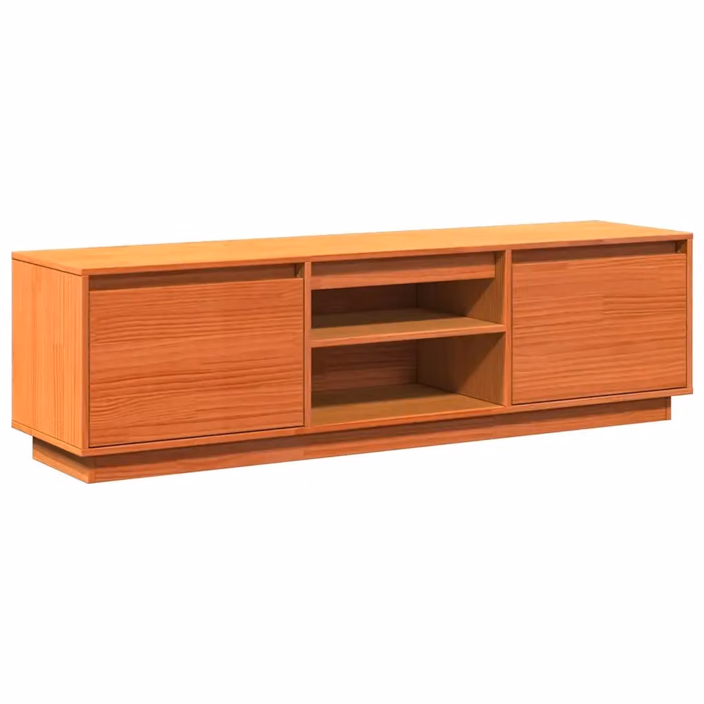 Mobile TV rustico vidaXL in legno massello di pino color marrone cera L/P/H: 140 x 35 x 40 cm – 2