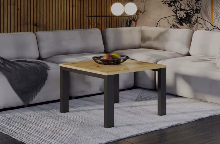 Endo-Möbel tavolino Garold 80x80x55 cm tavolino da salotto tavolino (rovere Artisan)