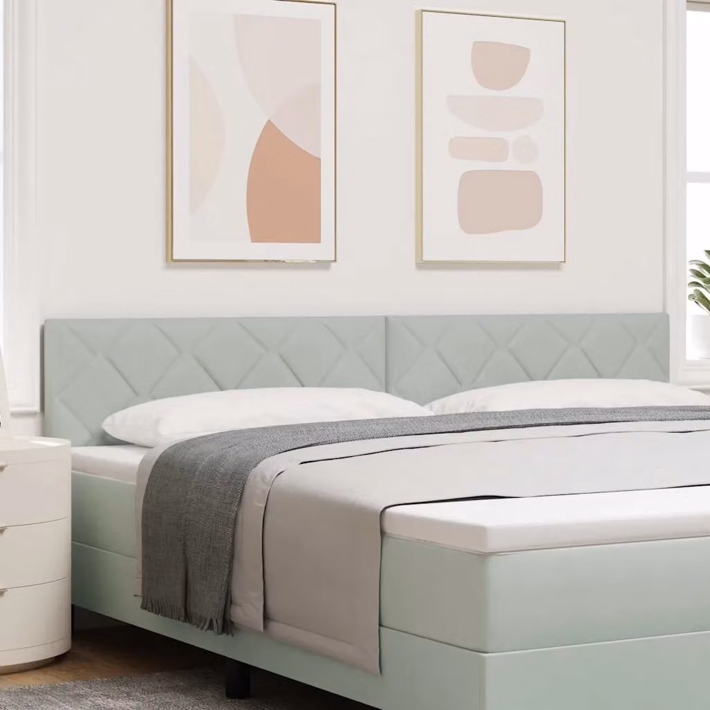 Testiera per letto vidaXL in velluto grigio chiaro, larghezza 200 cm