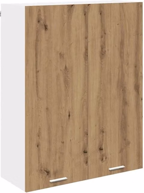 Armadio pensile moderno con 2 ante grande spazio di archiviazione 80 x 31 x 100 cm in legno ingegnerizzato rovere artigianale 02_0053408