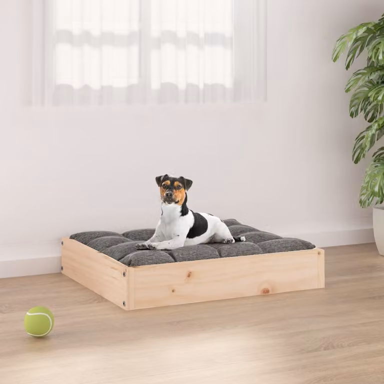 The Living Store Lettino per cani 51,5x44x9 cm Legno massiccio di pino