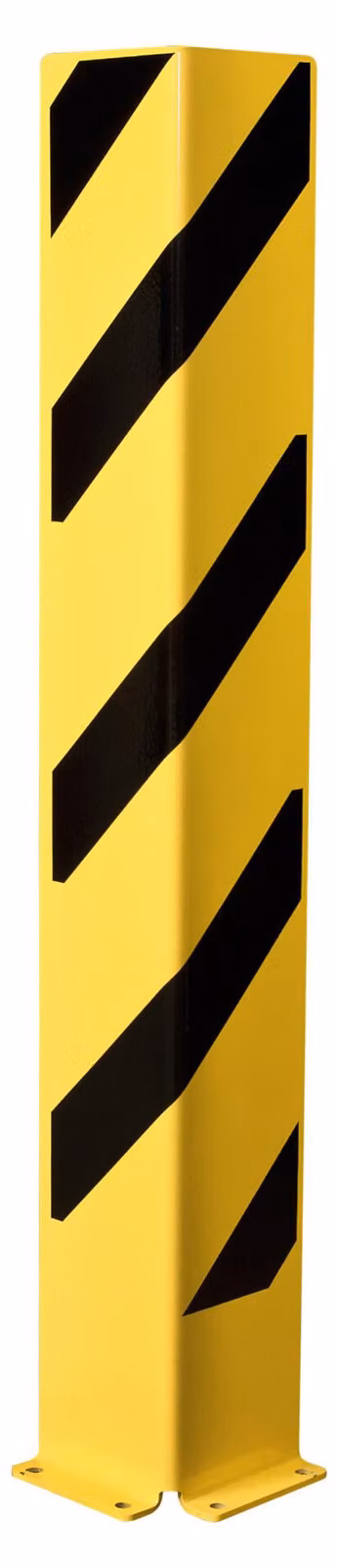 Protezione anticollisione, staffa in acciaio, plastificato giallo/nero, altezza 1200 mm, spessore 6 mm, sezione trasversale 160 mm